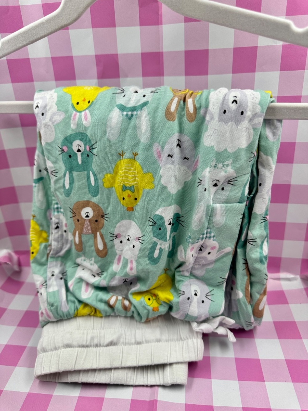 Little Sleepies - Mint Green Bunny Rabbit Easter Pajamas Men - Size XS